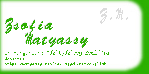 zsofia matyassy business card